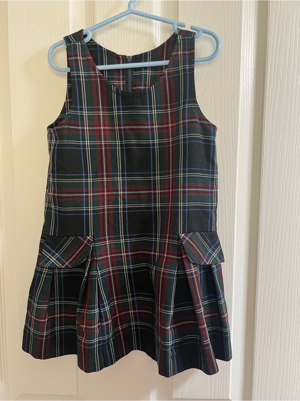 Girls Plaid School uniform Dress - Black, Red & Green